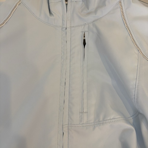 Asics Women Running Jacket Large Blue Zip Pockets Windbreaker Athleisure Outdoor - Picture 3 of 8